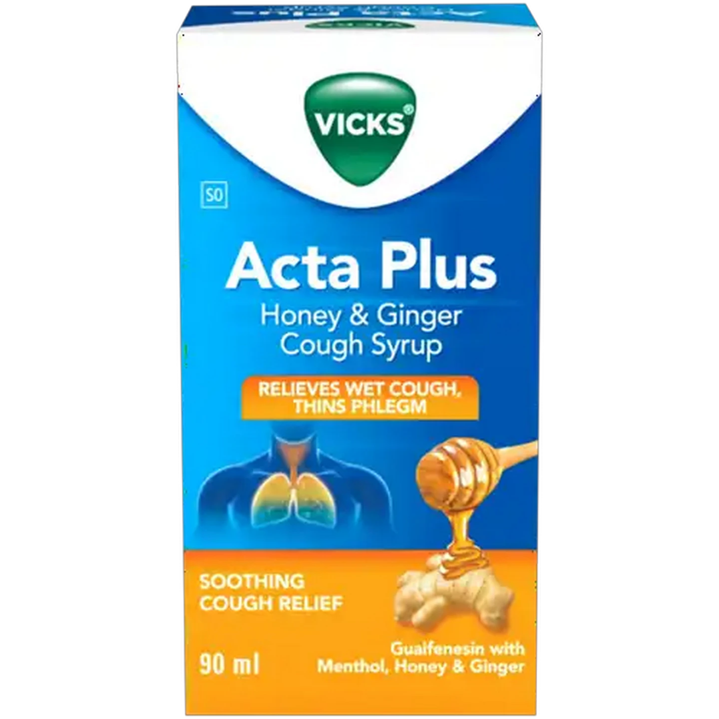 Image of Vicks Acta Plus Honey & Ginger Cough Syrup 90ml