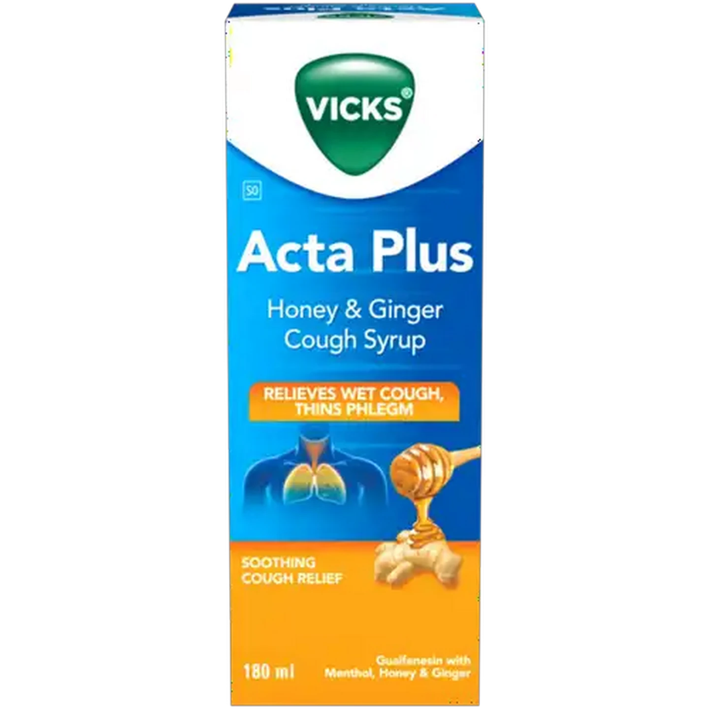 Image of Vicks Acta Plus Honey & Ginger Cough Syrup 180ml