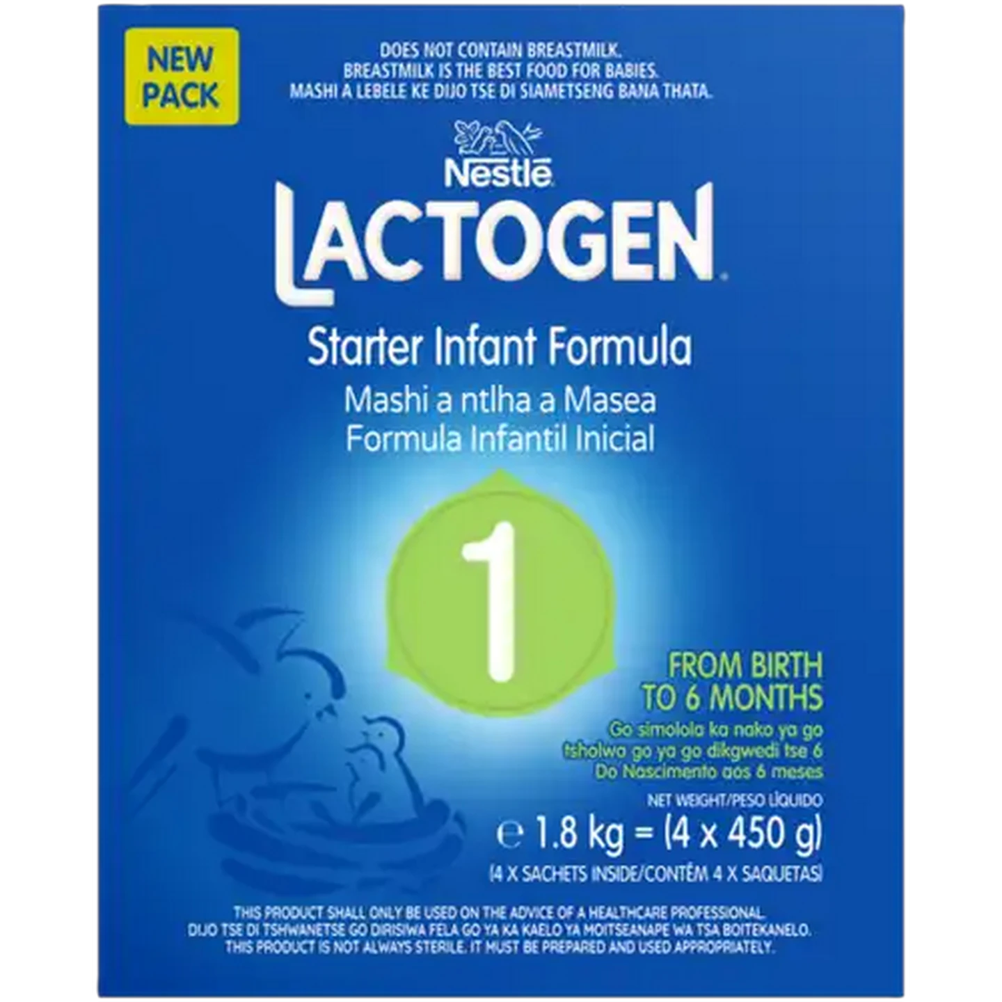 Image of Nestlé Lactogen Stage 1 Starter Infant Formula 4 x 450g