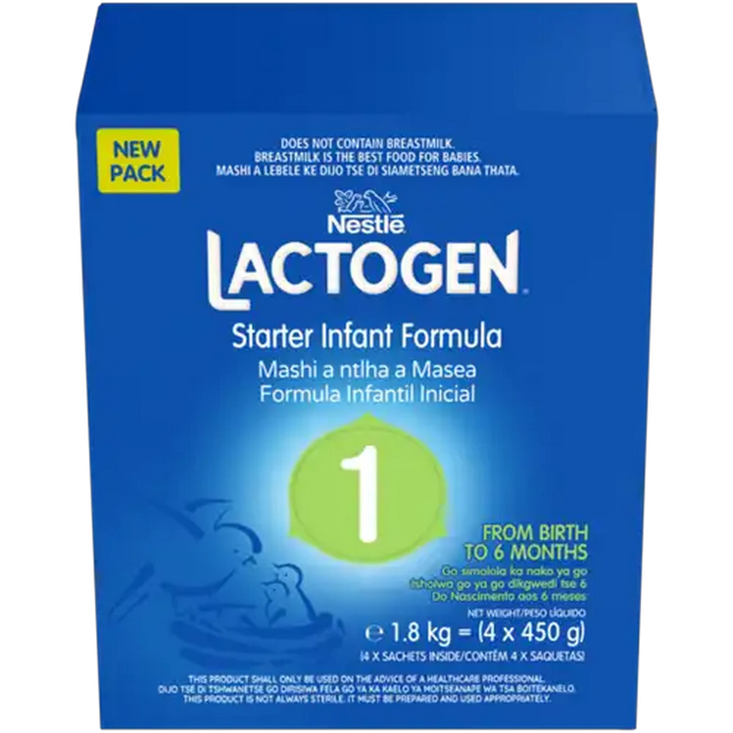 Image of Nestlé Lactogen Stage 1 Starter Infant Formula 4 x 450g