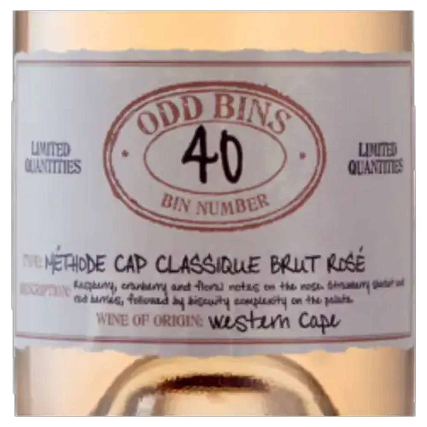 Image of Odd Bins 40 Cap Classique Brut Rosé Sparkling Wine 750ml