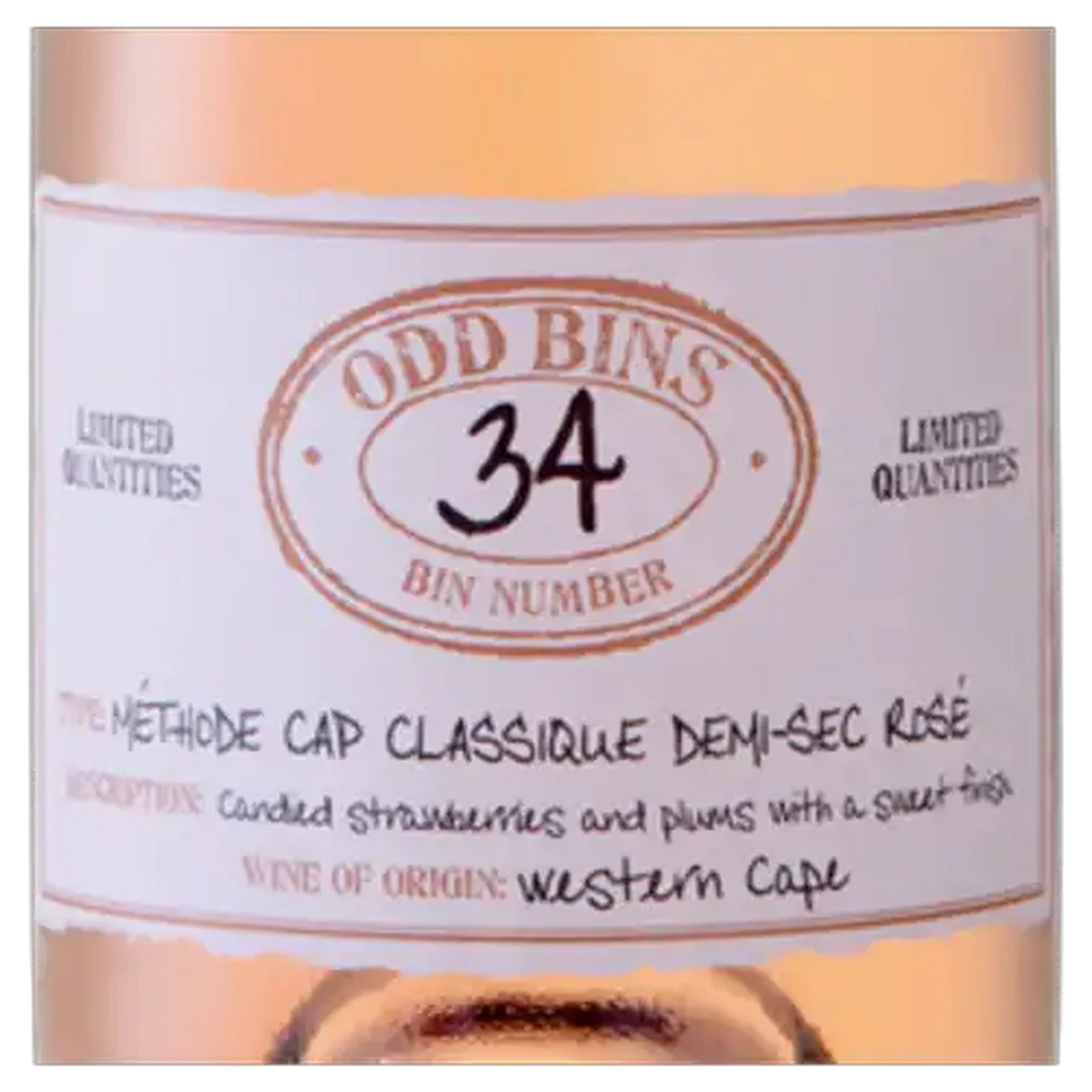 Image of Odd Bins 34 Cap Classique Rosé Demi-Sec Sparkling Wine 750ml