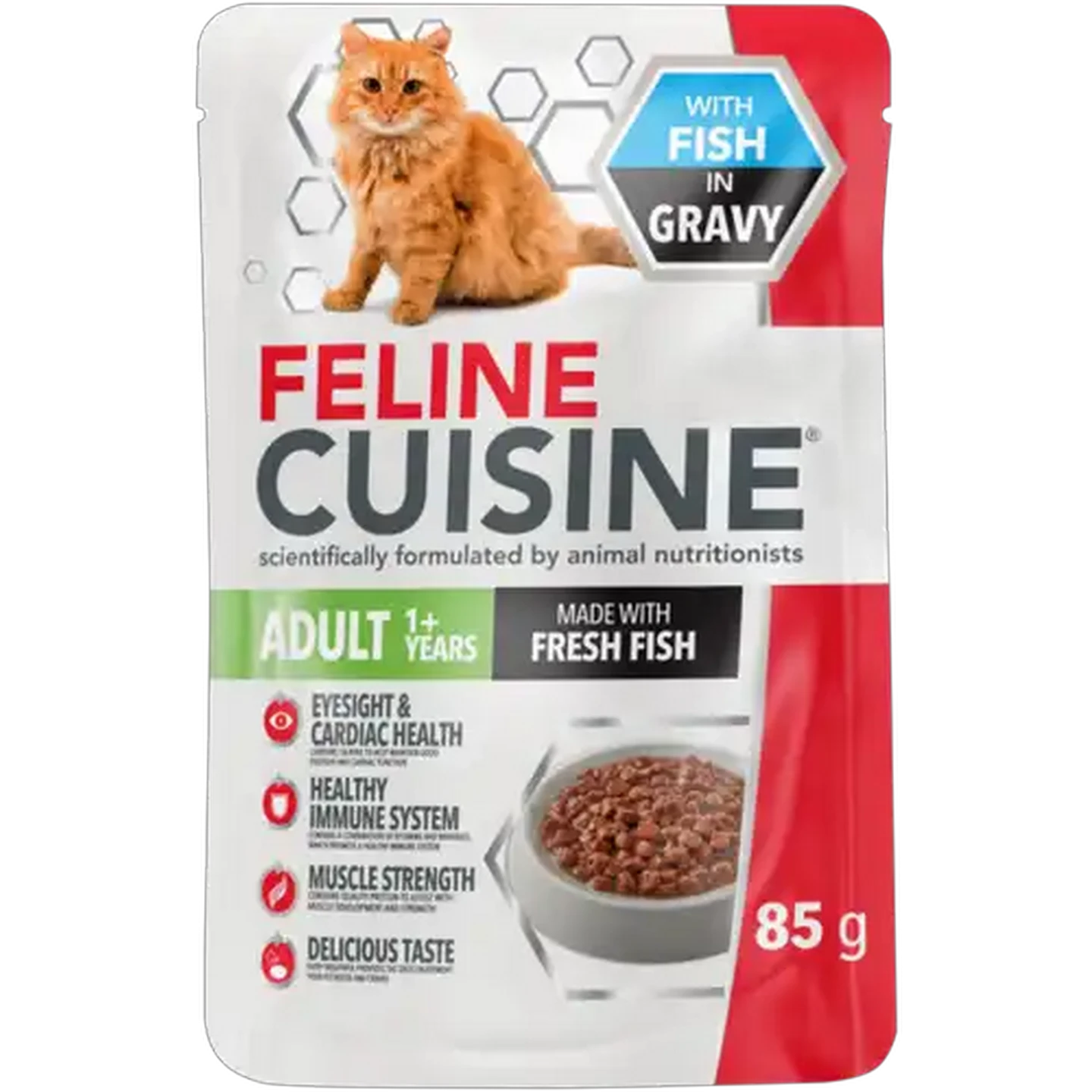 Image of Feline Cuisine Fish in Gravy Adult Wet Cat Food 85g