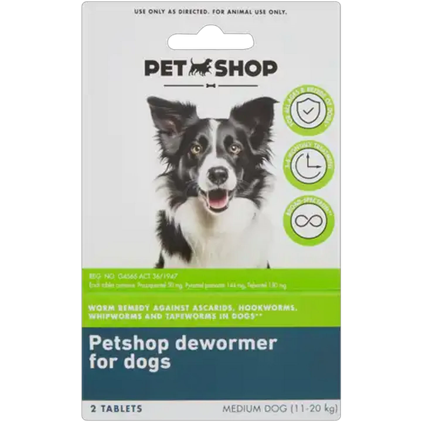 Image of Petshop Medium Dewormer Tablets for Medium Dogs 2 Pack