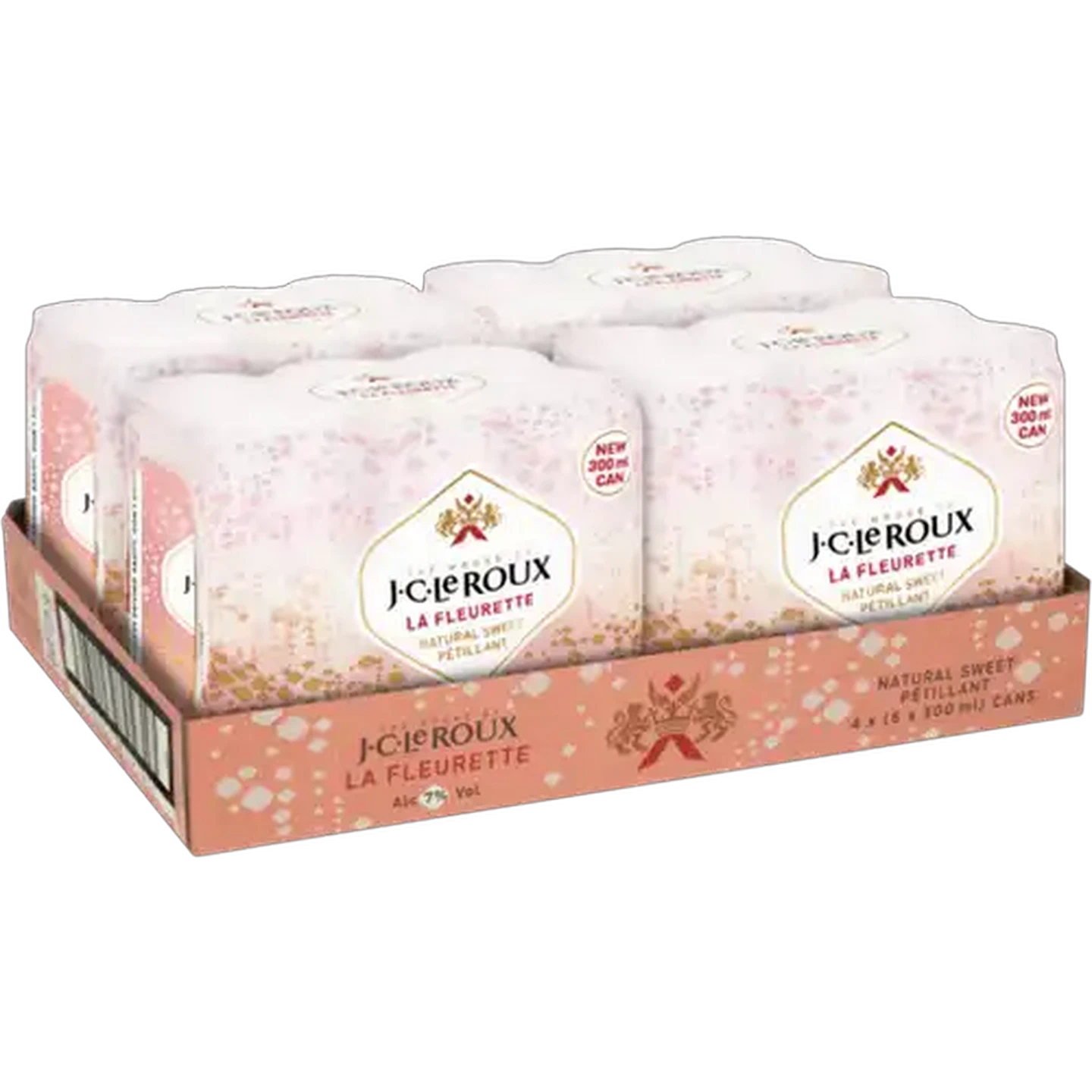 Image of J.C. Le Roux La Fleurette Natural Sweet Pétillant Sparkling Wine Cans 24 x 300ml