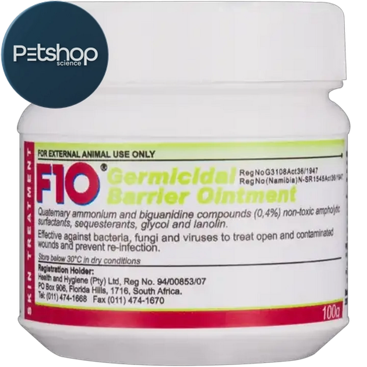 Image of F10 Germicidal Barrier Pet Ointment Tub 100g