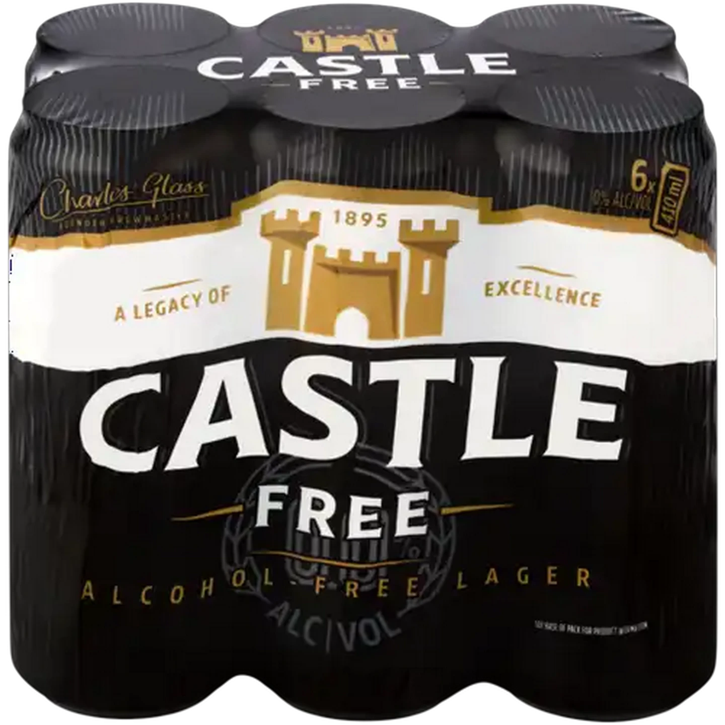Image of Castle Free Alcohol-Free Lager Beer Cans 6 x 410ml