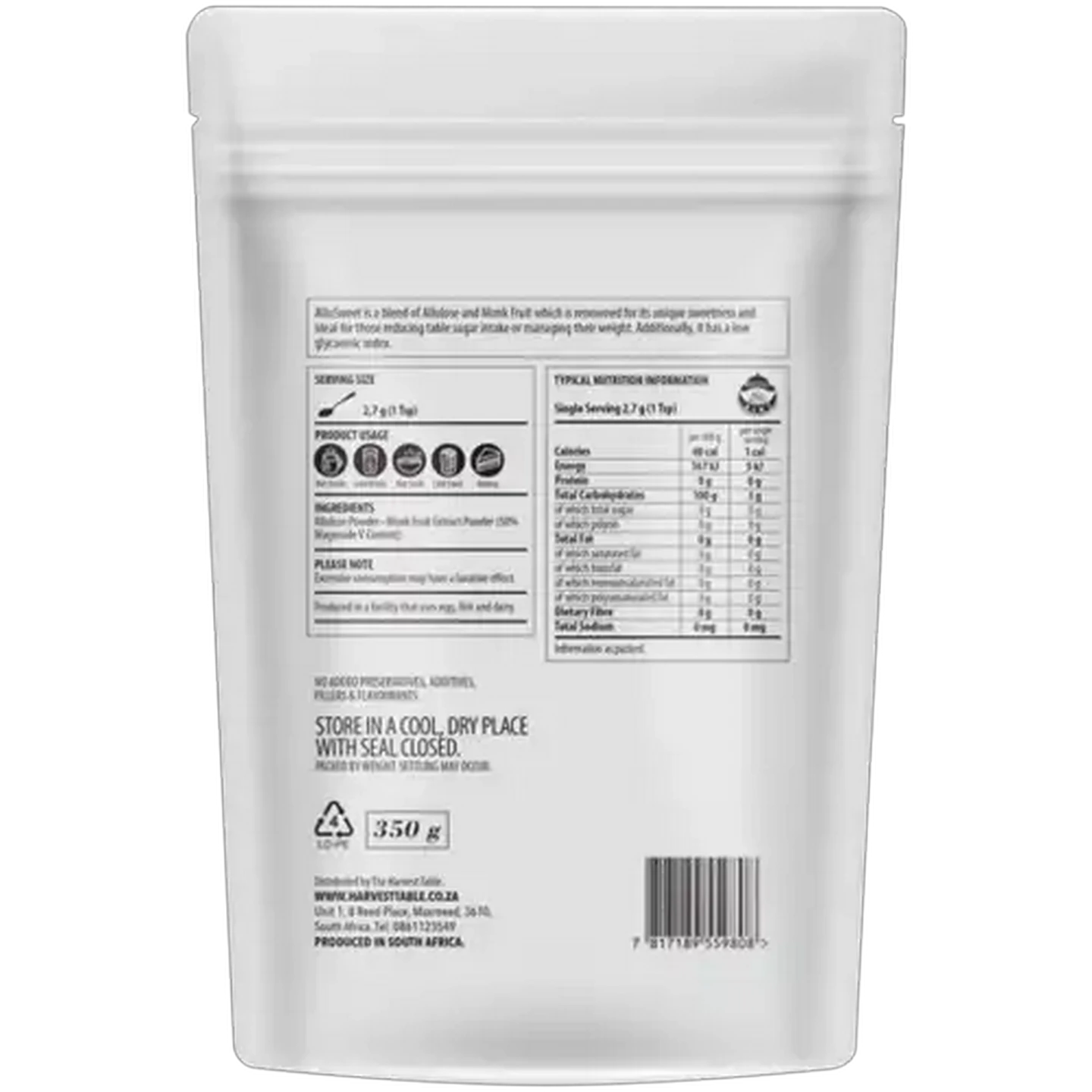 Image of The Harvest Table Allusweet Powder 350g