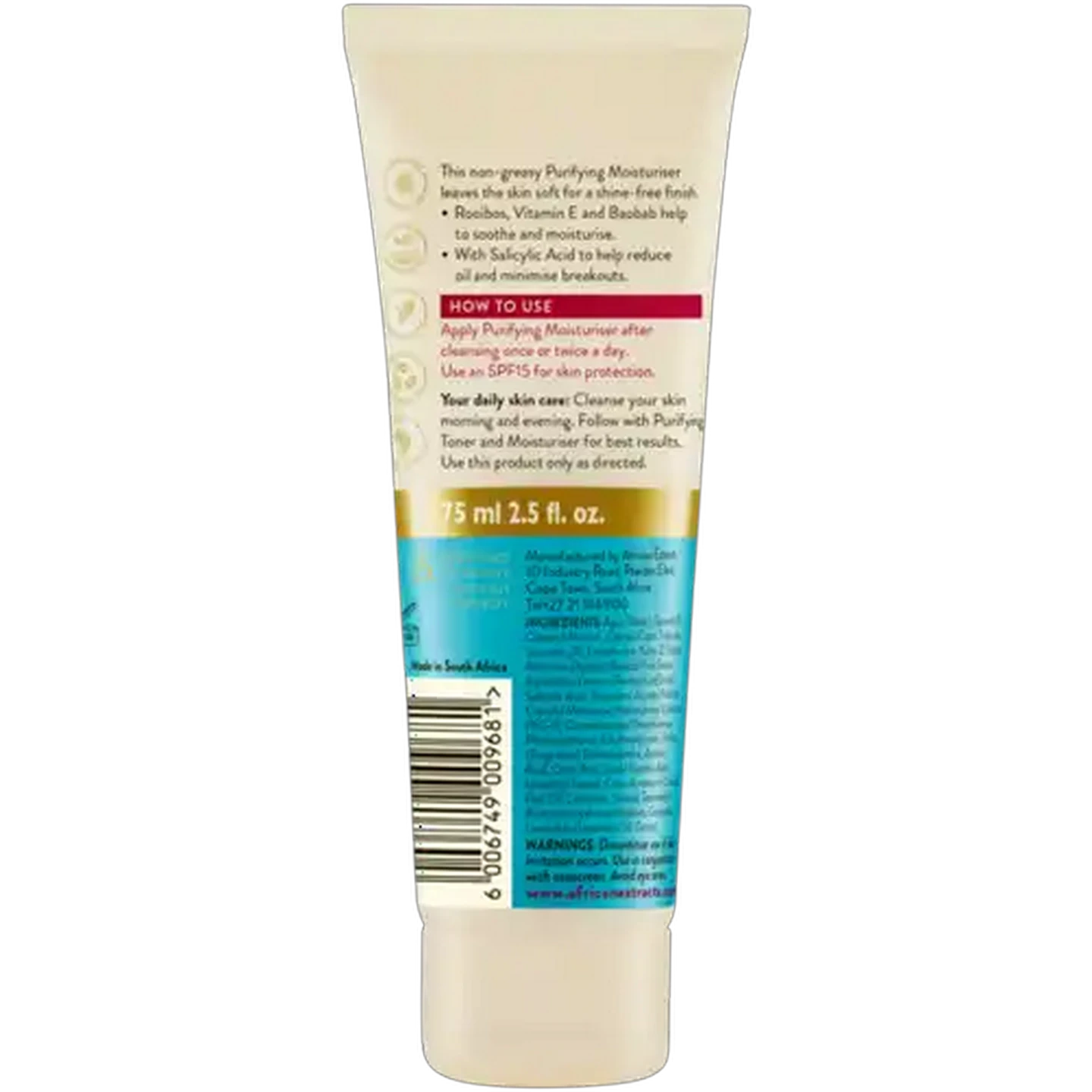 Image of African Extracts Rooibos Purifying Dual Action Moisturiser 75ml