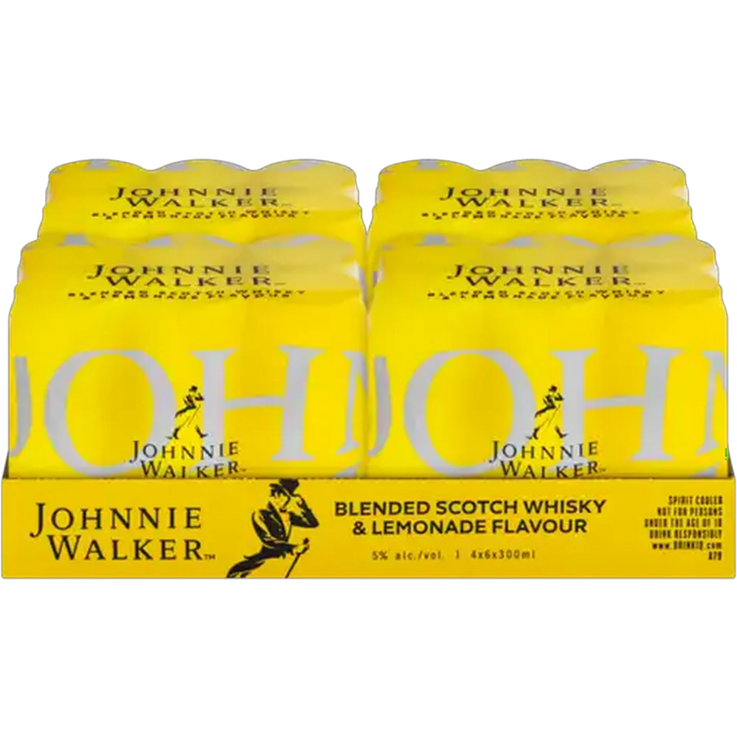 Image of Johnnie Walker Lemonade Flavour Blended Scotch Whisky Spirit Cooler Cans 24 x 300ml