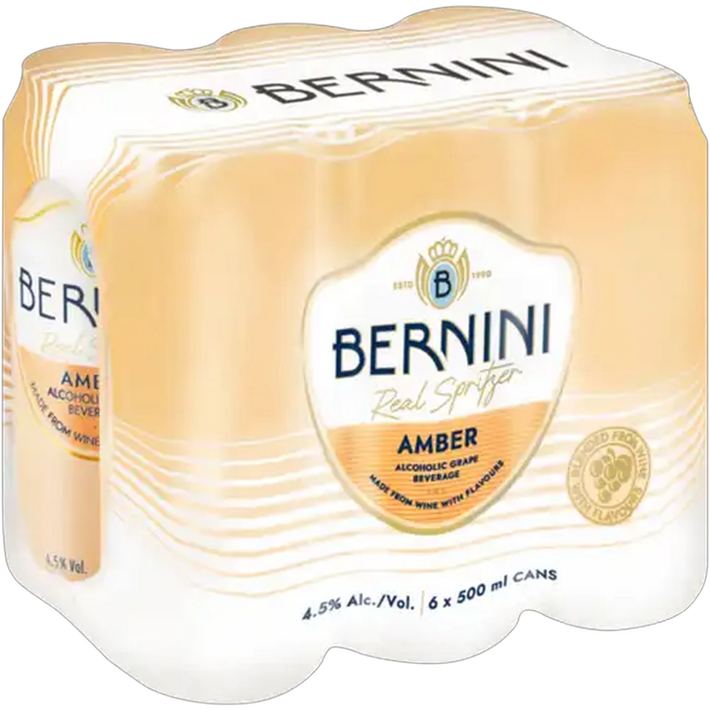 Image of Bernini Amber Alcoholic Grape Beverage Cans 6 x 500ml