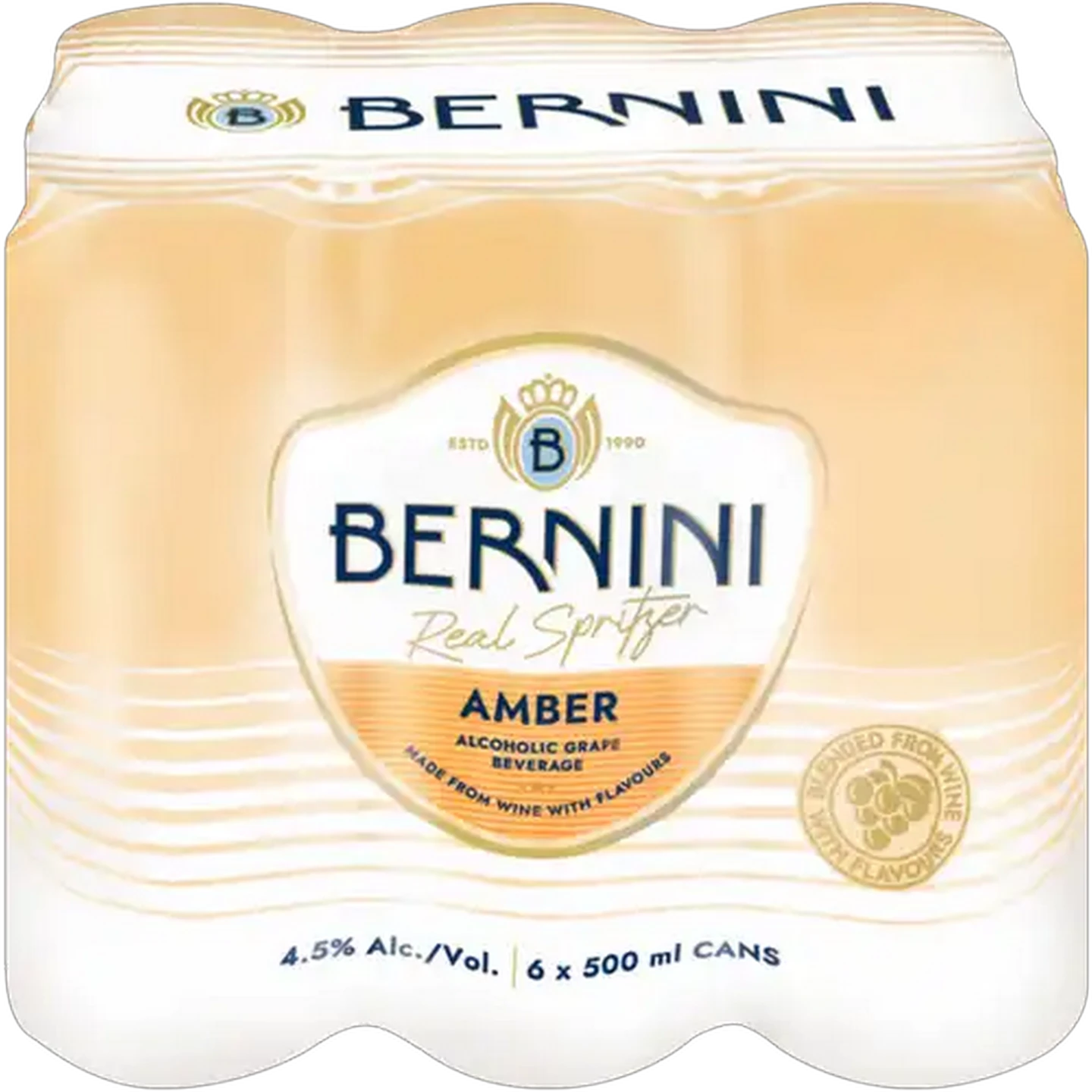 Image of Bernini Amber Alcoholic Grape Beverage Cans 6 x 500ml