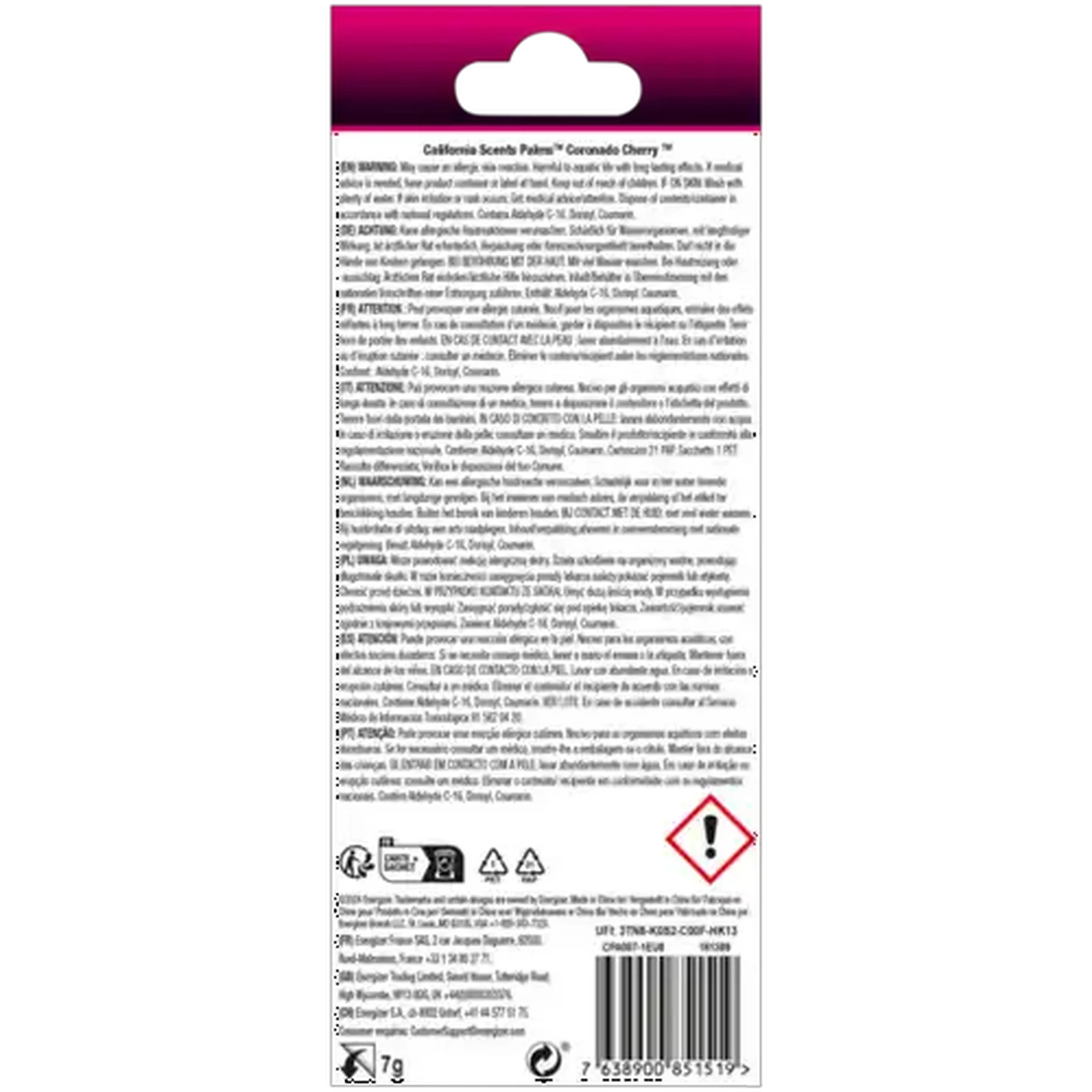 Image of California Scents Coronado Cherry Palms Air Freshener 7g