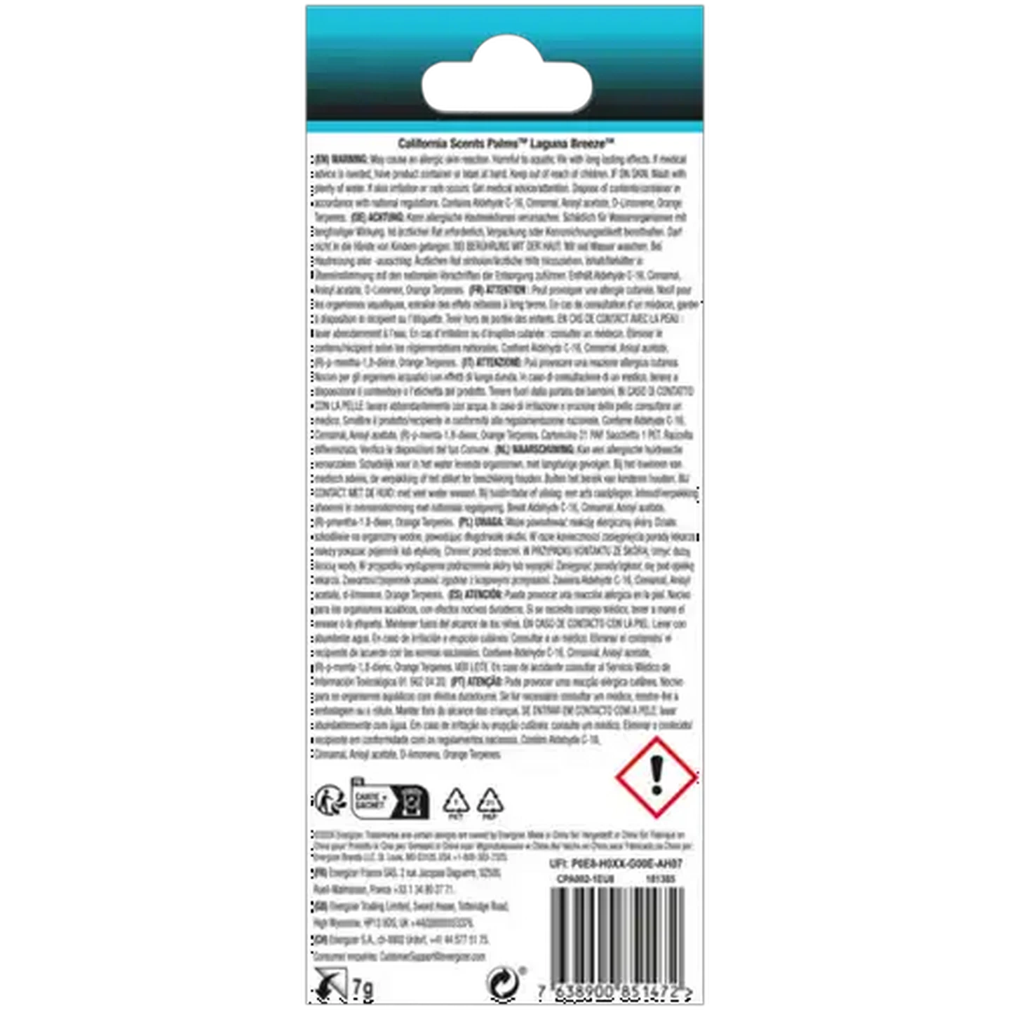 Image of California Scents Laguna Breeze Palms Air Freshener 7g