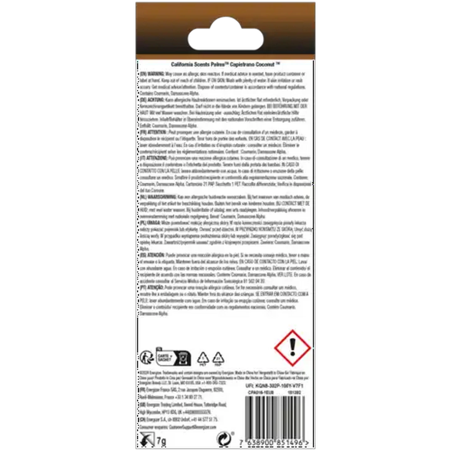 Image of California Scents Capistrano Coconut Palms Air Freshener 7g