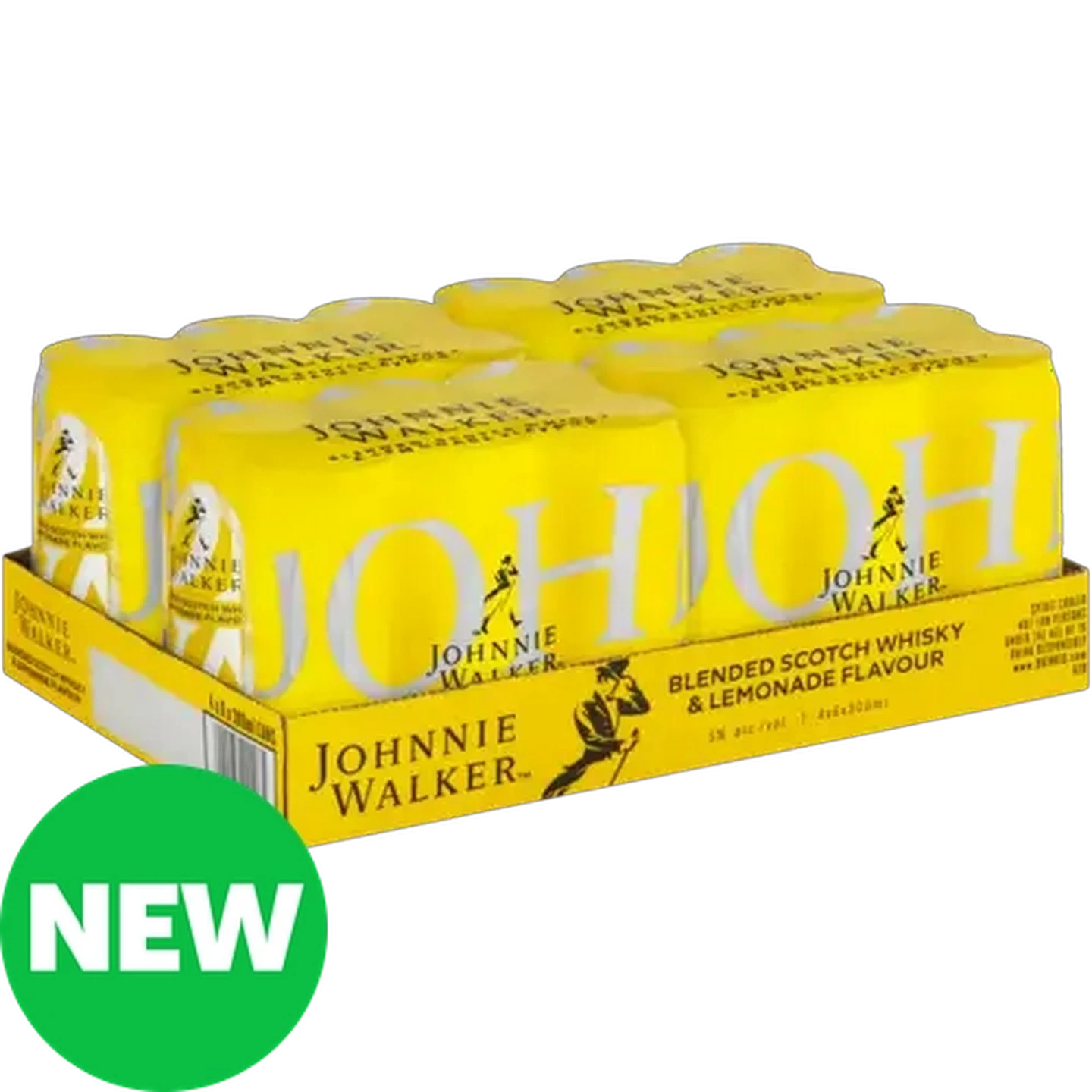 Image of Johnnie Walker Lemonade Flavour Blended Scotch Whisky Spirit Cooler Cans 24 x 300ml