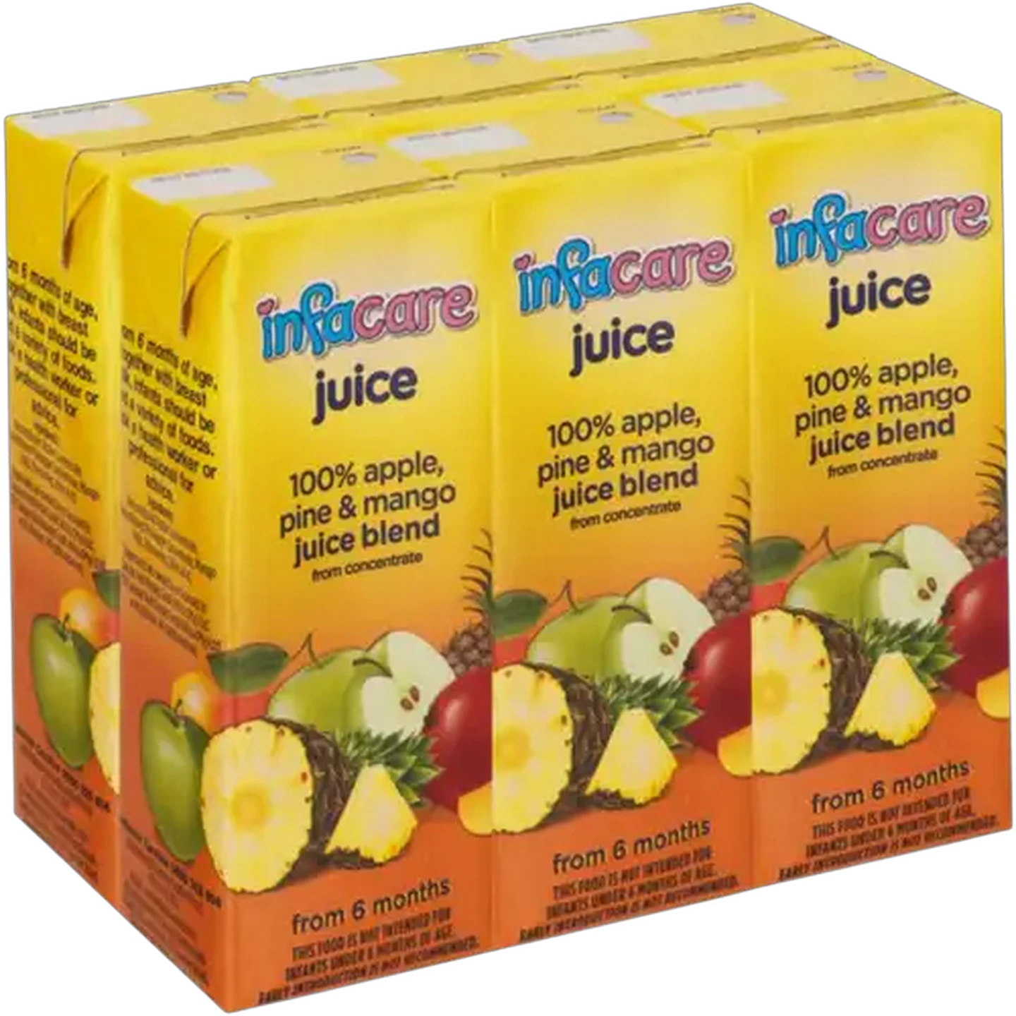 Image of Infacare 100% Apple, Pine & Mango Juice Blend 6 x 200ml