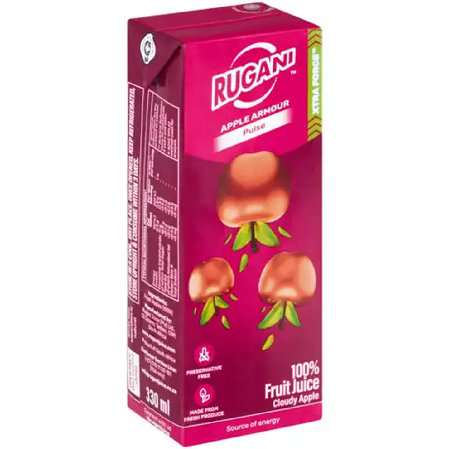 Image of Rugani Xtra Force 100% Apple Armour Fruit Juice 330ml