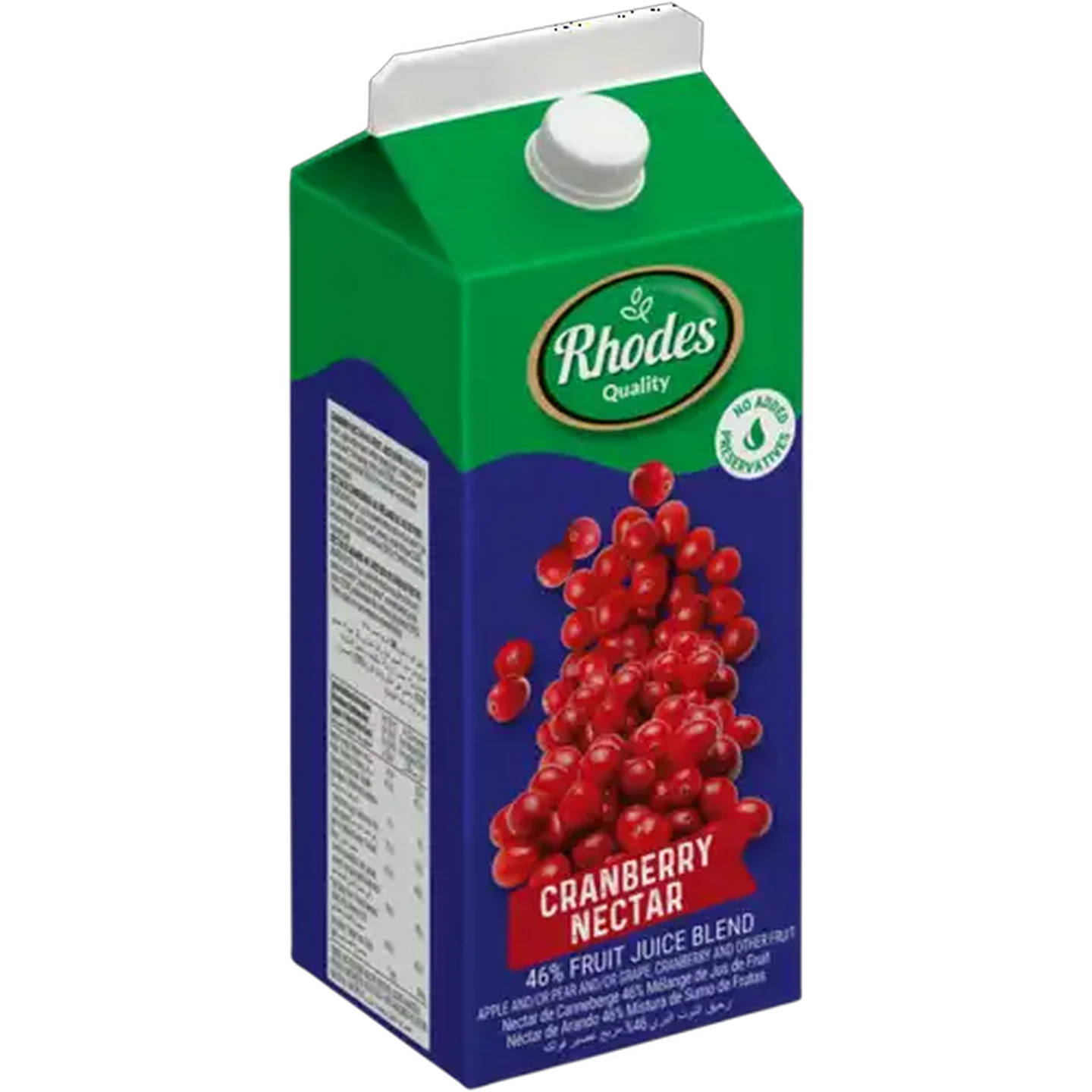 Image of Rhodes Quality Cranberry Nectar 46% Fruit Juice Blend 2L