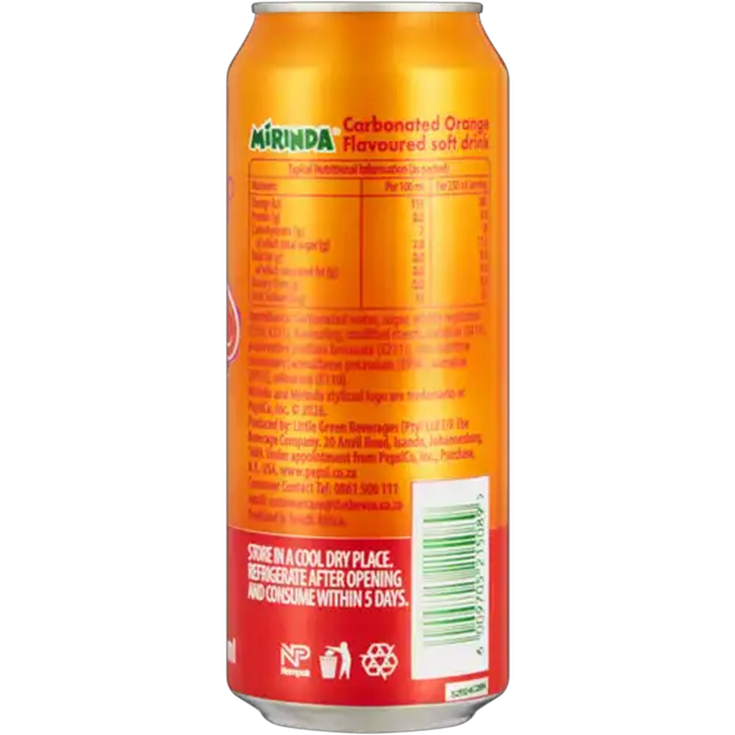 Image of Mirinda Orange Flavoured Soft Drink 500ml