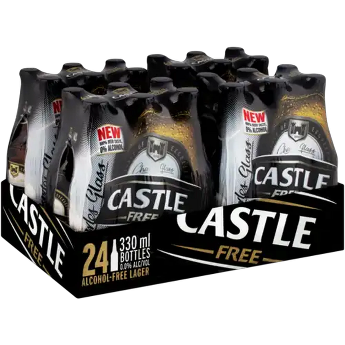 Image of Castle Free Alcohol-Free Lager Beer Bottles 24 x 330ml