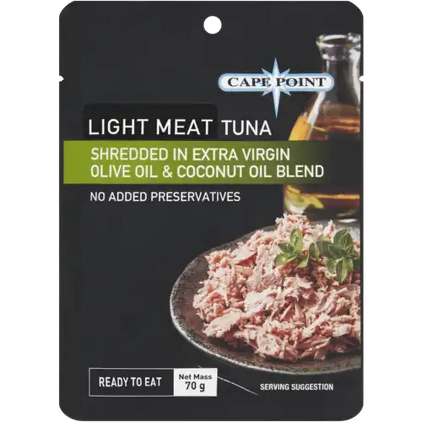Image of Cape Point Light Meat Tuna Shredded in Extra Virgin Olive Oil & Coconut Oil Blend 70g