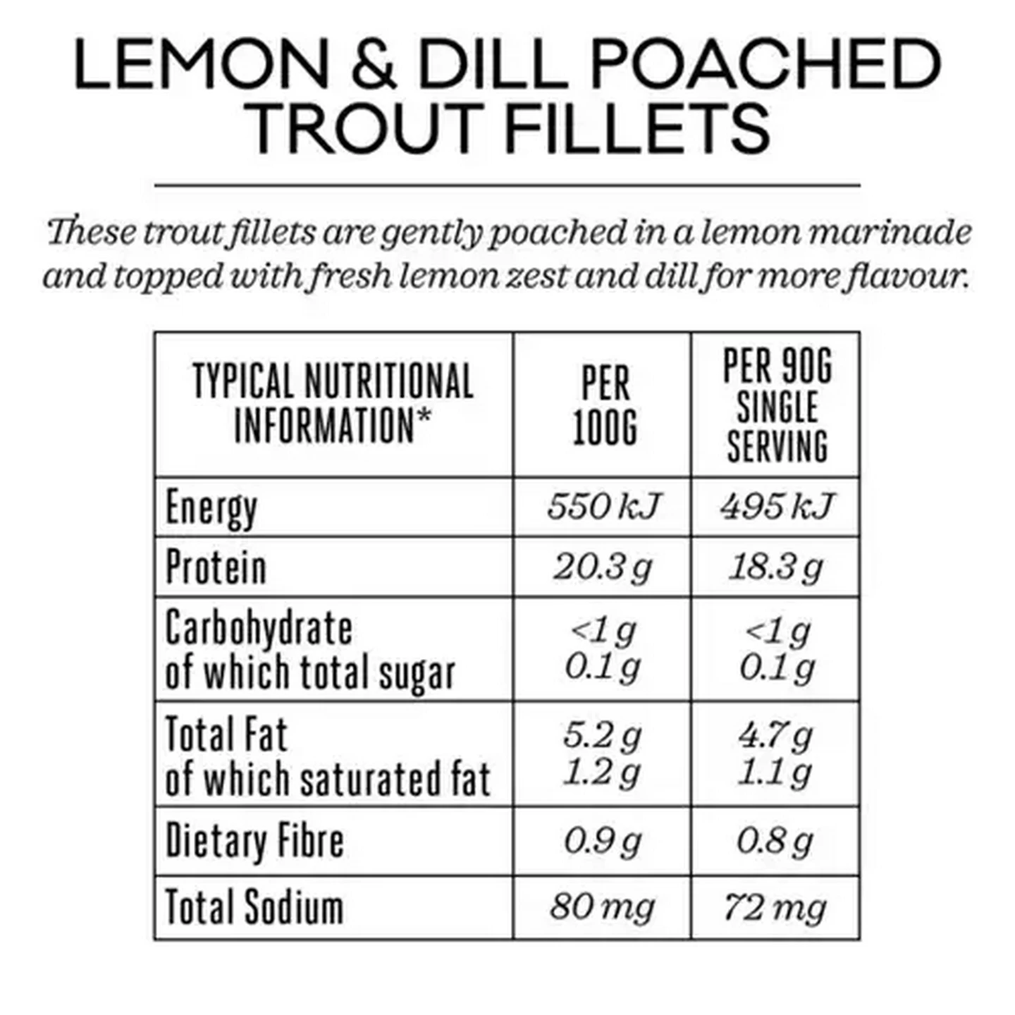 Image of Forage And Feast Lemon & Dill Poached Trout Fillets 180g