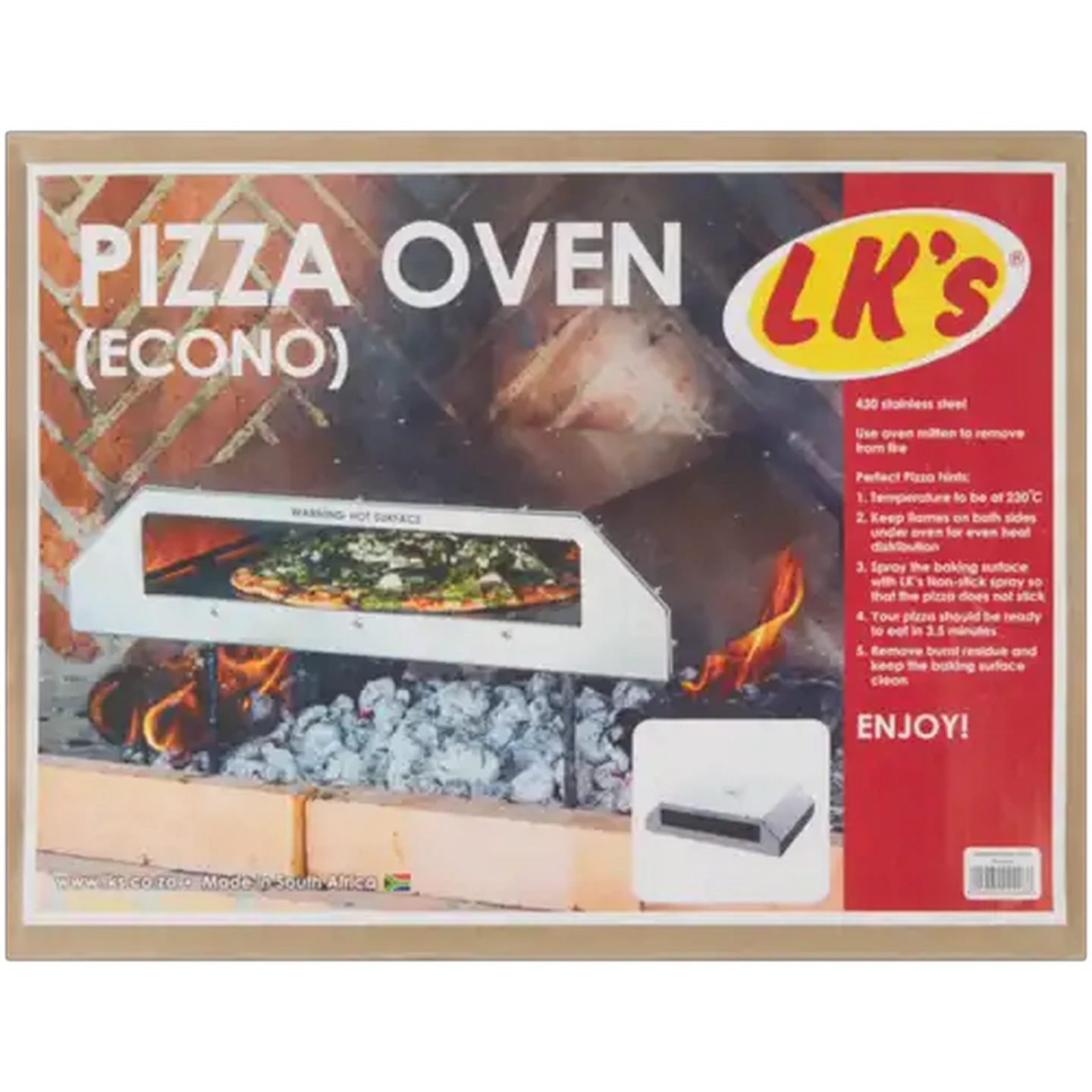 Image of LK's Stainless Steel Econo Pizza Oven 455mm x 335mm x 110mm