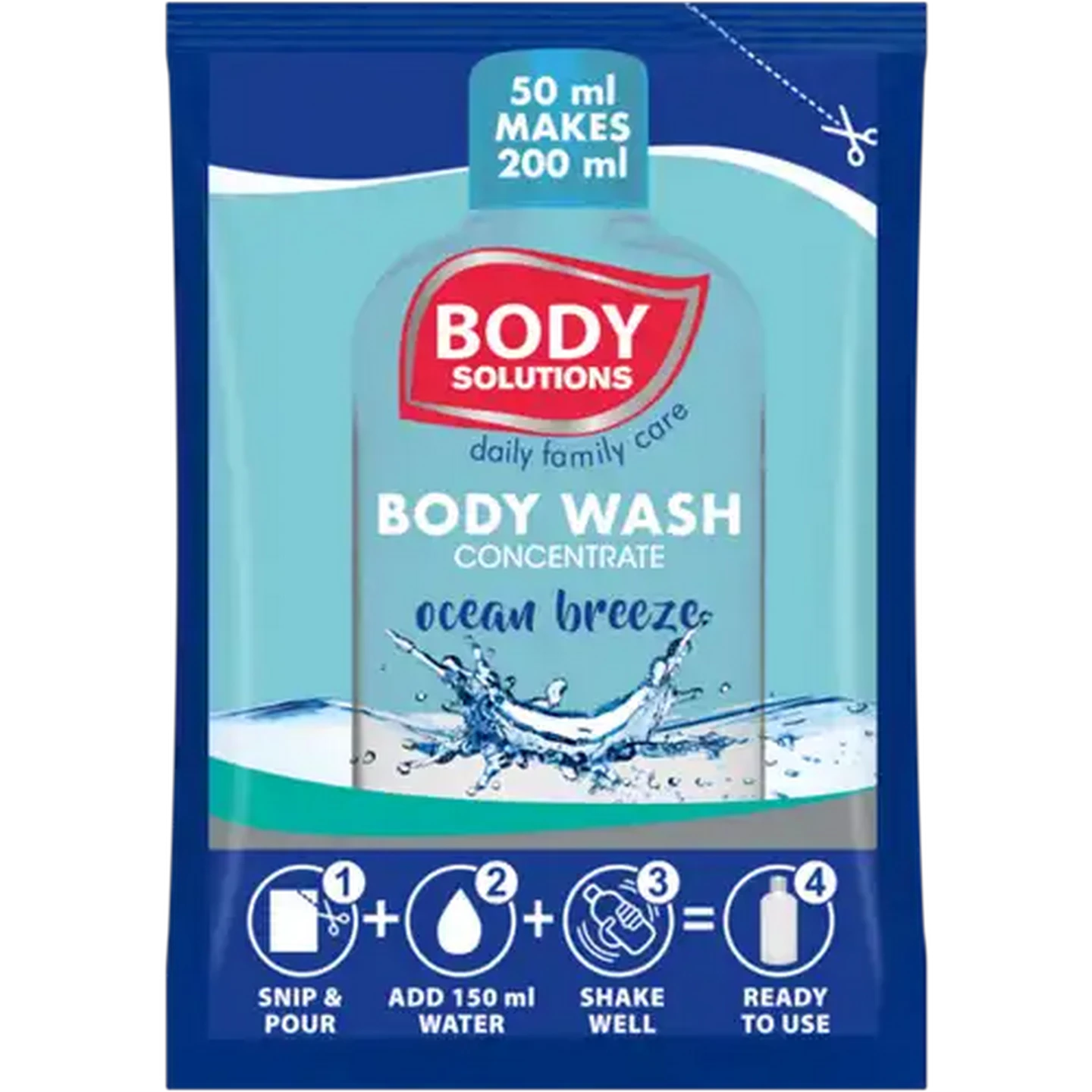 Image of Body Solutions Ocean Breeze Body Wash Concentrate 50ml