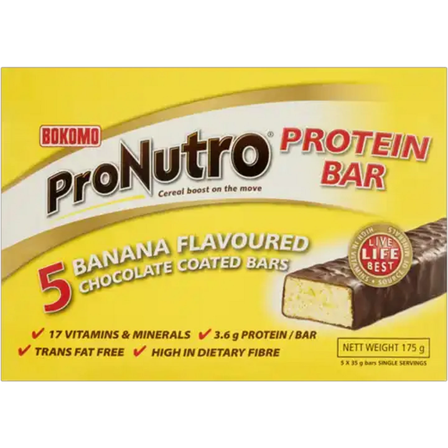 Image of Bokomo ProNutro Banana Flavoured Protein Bar 5 x 35g