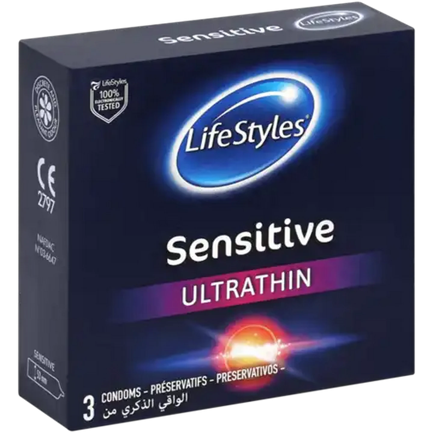 Image of LifeStyles Sensitive Ultrathin Condoms 3 Pack