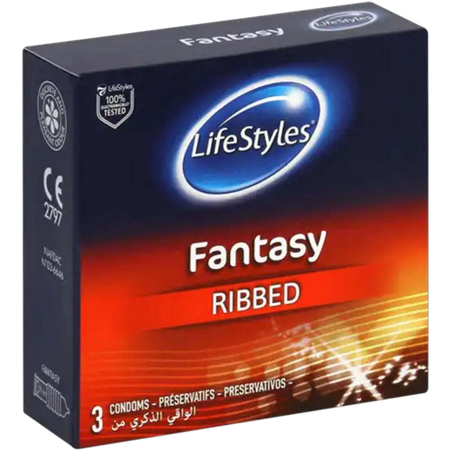 Image of LifeStyles Fantasy Ribbed Condoms 3 Pack