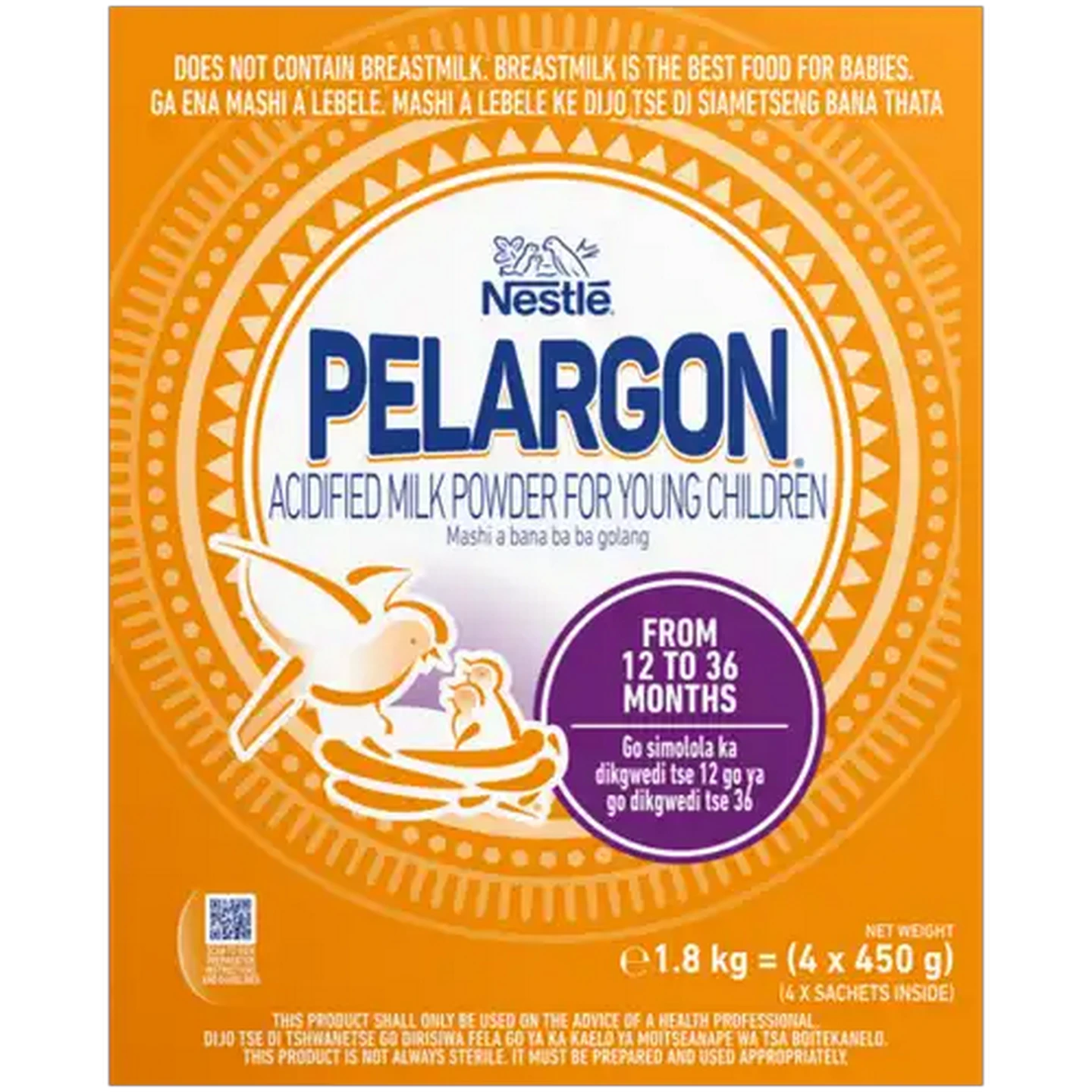 Image of Nestlé Pelargon Acidified Milk Powder for Young Children 4 x 450g