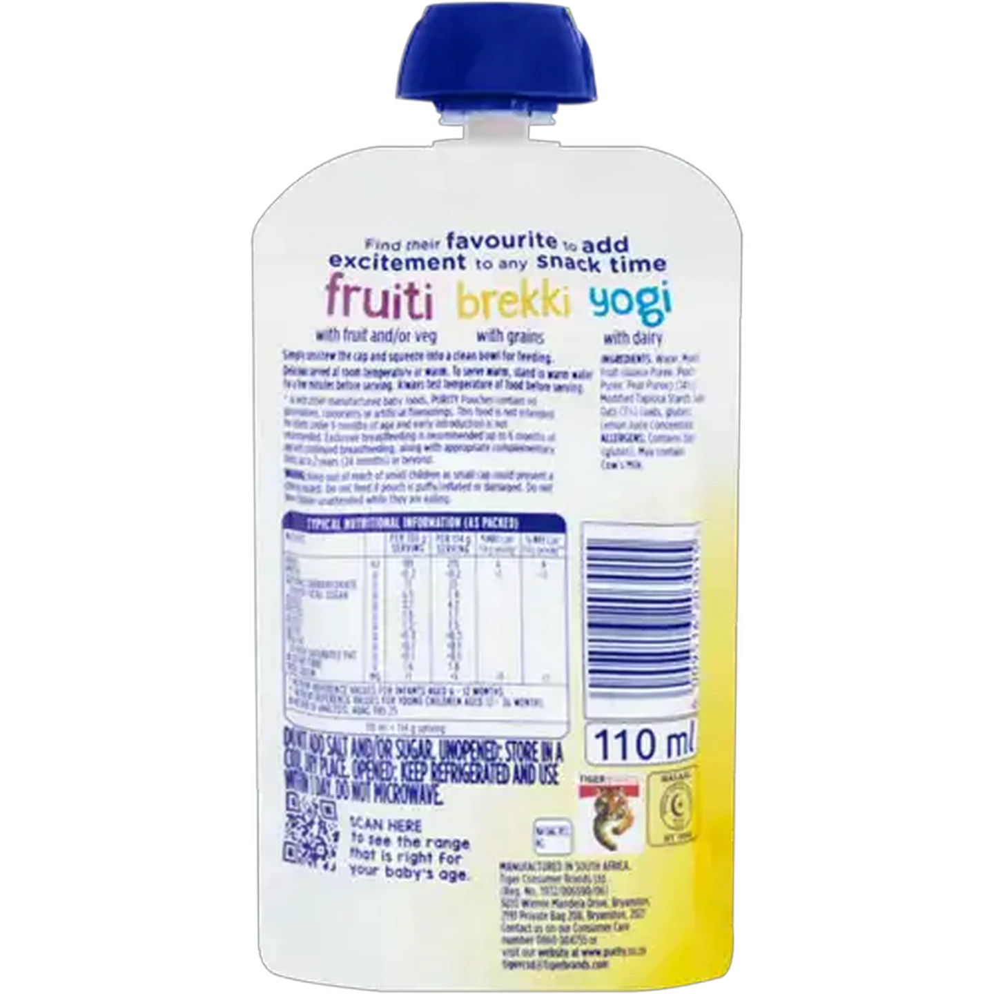 Image of PURITY From 6 Months Mixed Fruit & Oats Brekki 110ml
