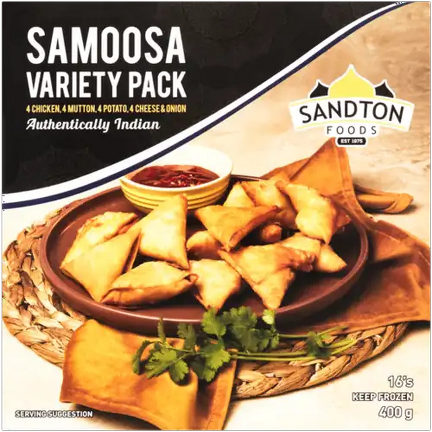 Image of Sandton Foods Frozen Samoosa Variety Pack 16-Pack