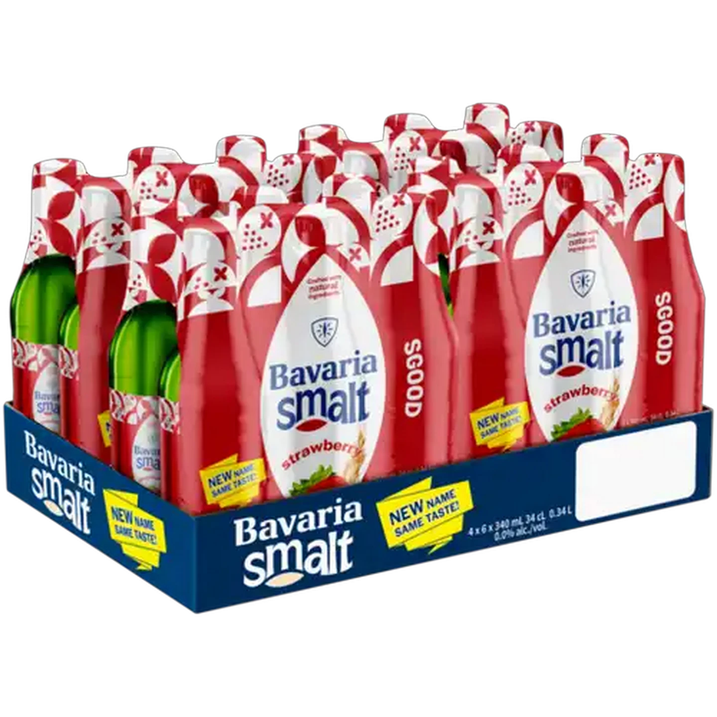 Image of Bavaria Strawberry Flavoured Non-Alcoholic Malt Drink Bottles 24 x 340ml