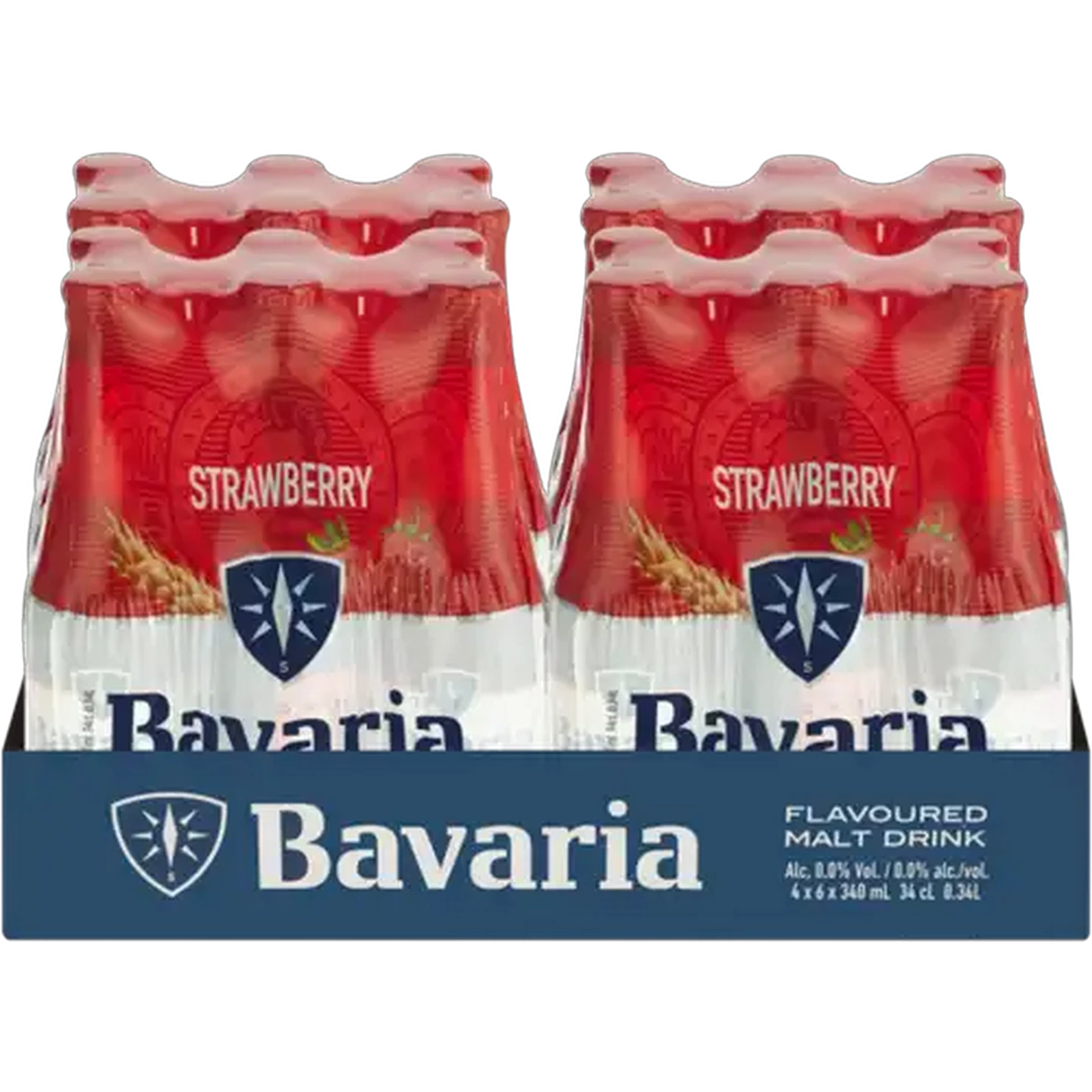 Image of Bavaria Strawberry Flavoured Non-Alcoholic Malt Drink Bottles 24 x 340ml