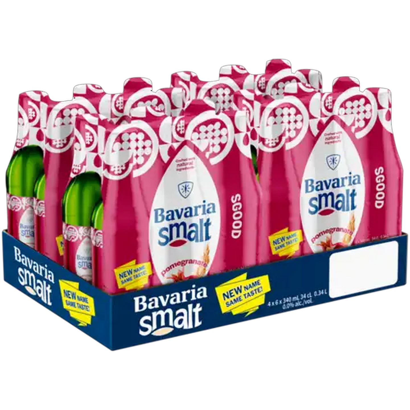 Image of Bavaria Pomegranate Flavoured Non-Alcoholic Malt Drink Bottles 24 x 340ml