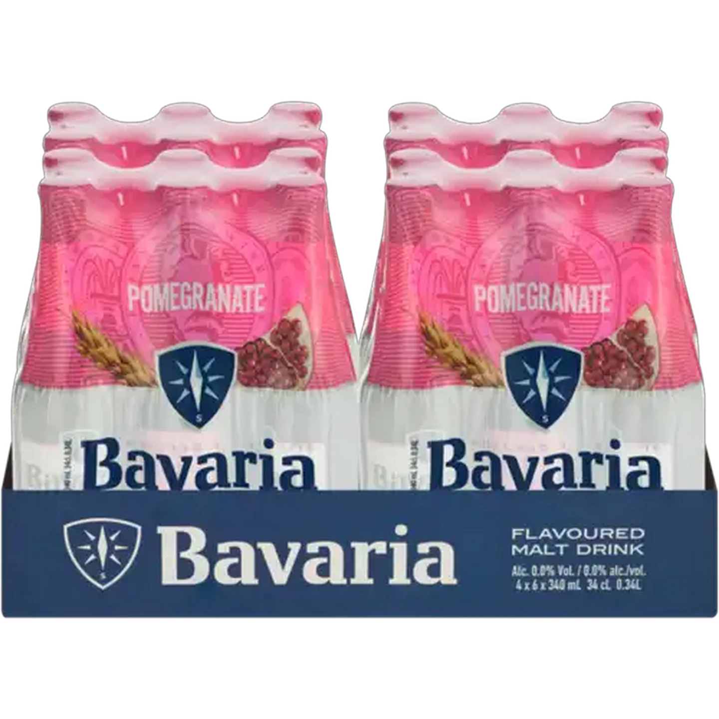 Image of Bavaria Pomegranate Flavoured Non-Alcoholic Malt Drink Bottles 24 x 340ml