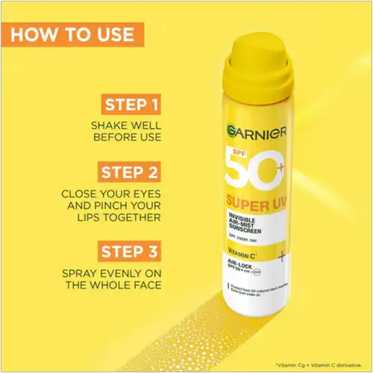 Image of Garnier SPF 50+ Super UV Invisible Air-Mist Sunscreen 75ml