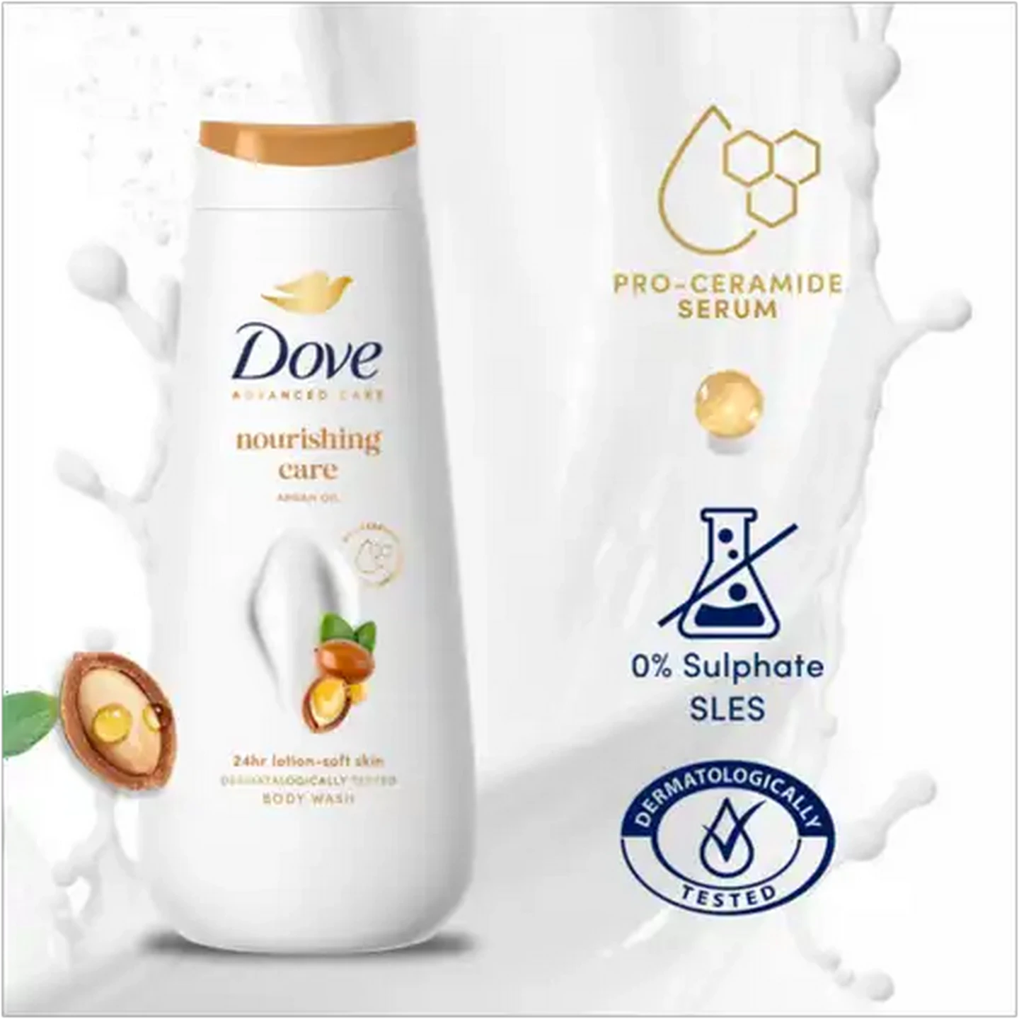 Image of Dove Advanced Care Nourishing Care Body Wash 400ml