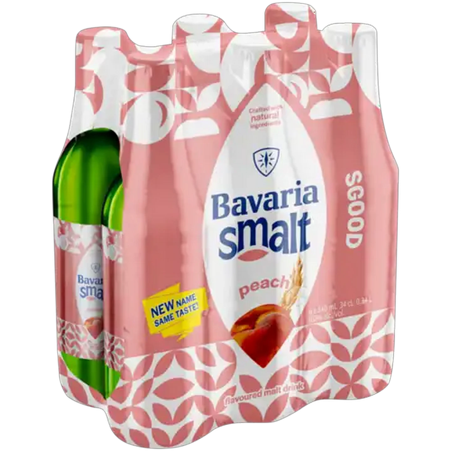 Image of Bavaria Peach Flavoured Non-Alcoholic Malt Drink Bottles 6 x 340ml