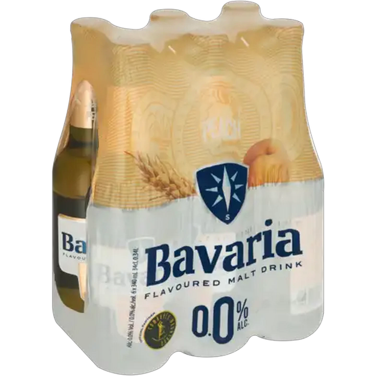 Image of Bavaria Peach Flavoured Non-Alcoholic Malt Drink Bottles 6 x 340ml