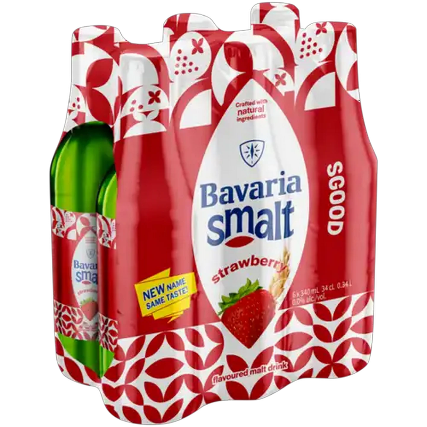 Image of Bavaria Strawberry Flavoured Non-Alcoholic Malt Drink Bottles 6 x 340ml