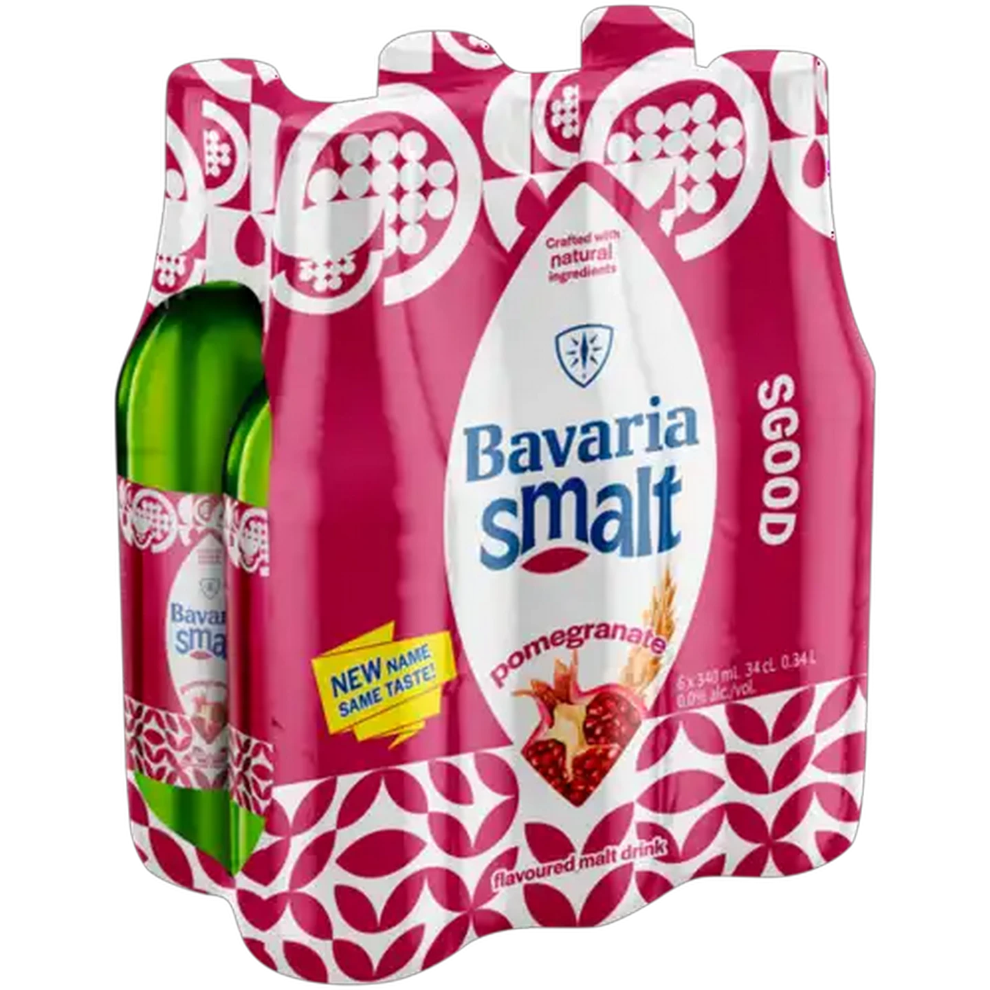Image of Bavaria Pomegranate Flavoured Non-Alcoholic Malt Drink Bottles 6 x 340ml