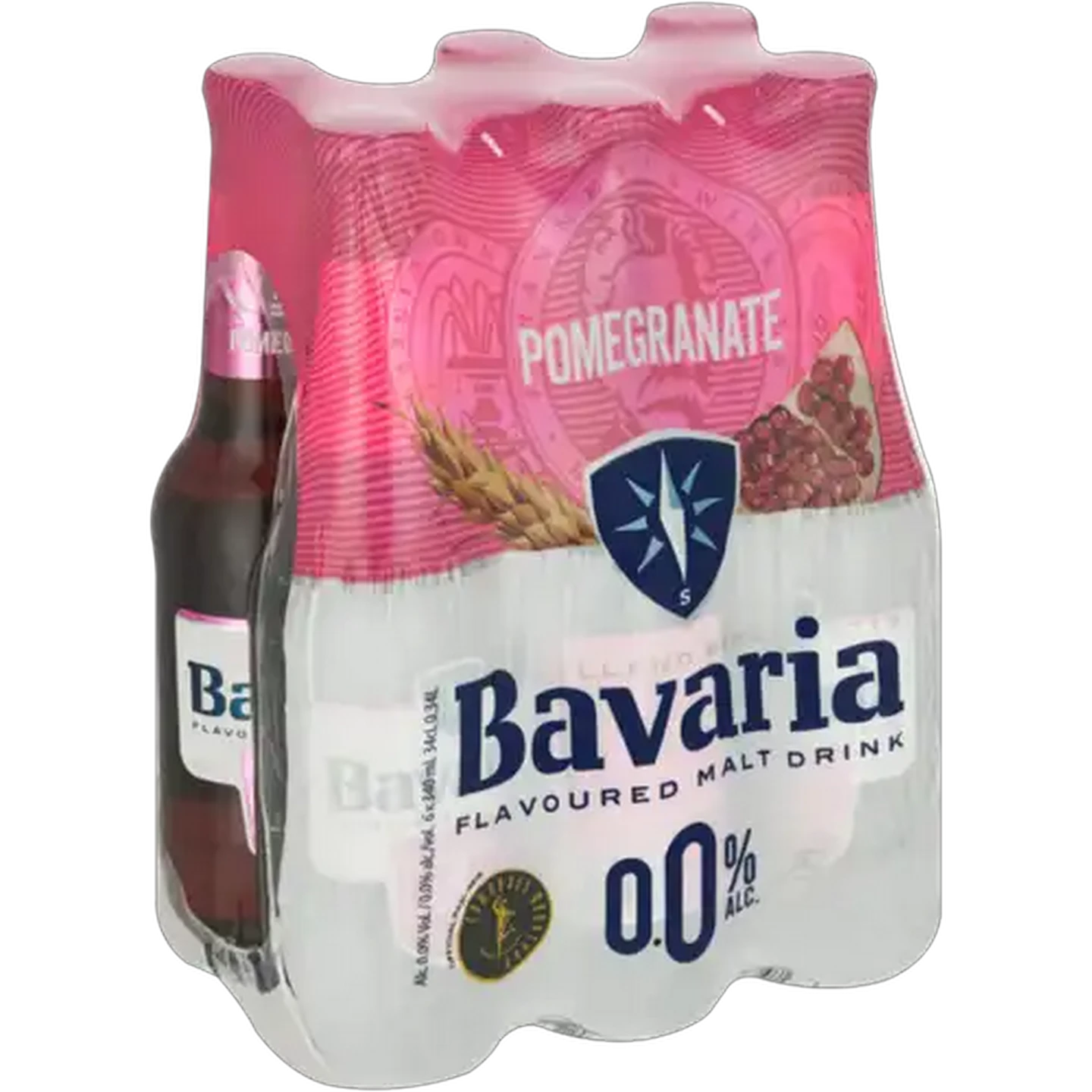 Image of Bavaria Pomegranate Flavoured Non-Alcoholic Malt Drink Bottles 6 x 340ml