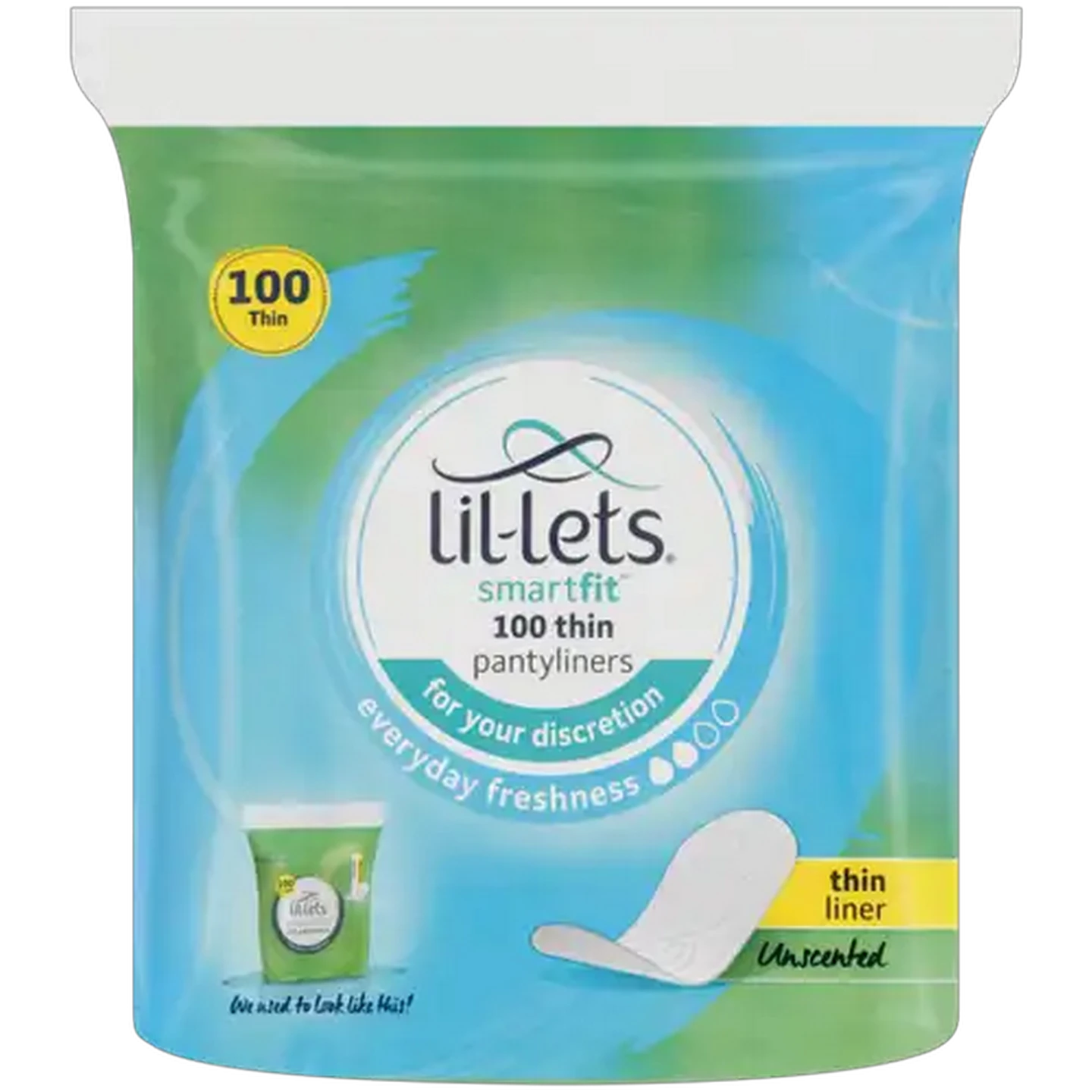 Image of Lil-Lets Smartfit Unscented Thin Pantyliners 100 Pack