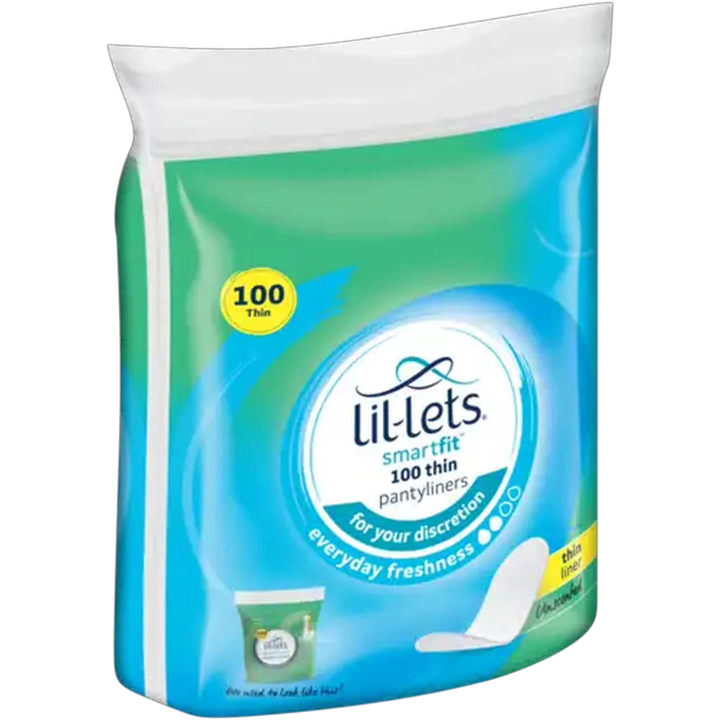 Image of Lil-Lets Smartfit Unscented Thin Pantyliners 100 Pack