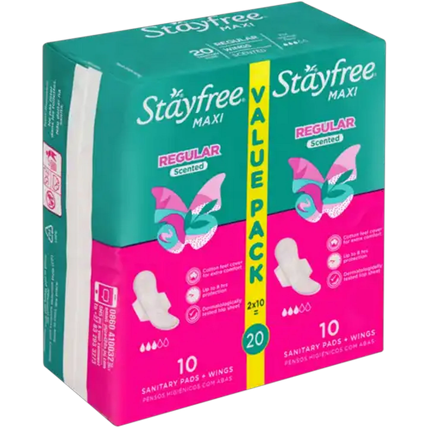 Image of Stayfree Maxi Regular Scented Sanitary Pads With Wings 20 Pack