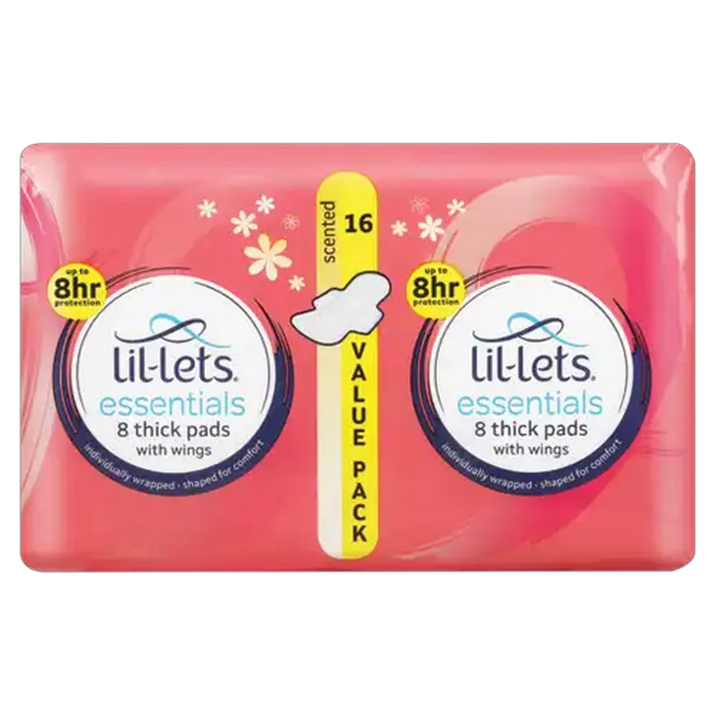 Image of Lil-Lets Essentials Scented Winged Thick Pads 16 Pack